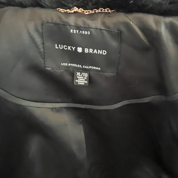- Lucky Brand XL Faux Fur Black Jacket - Picture 8 of 12